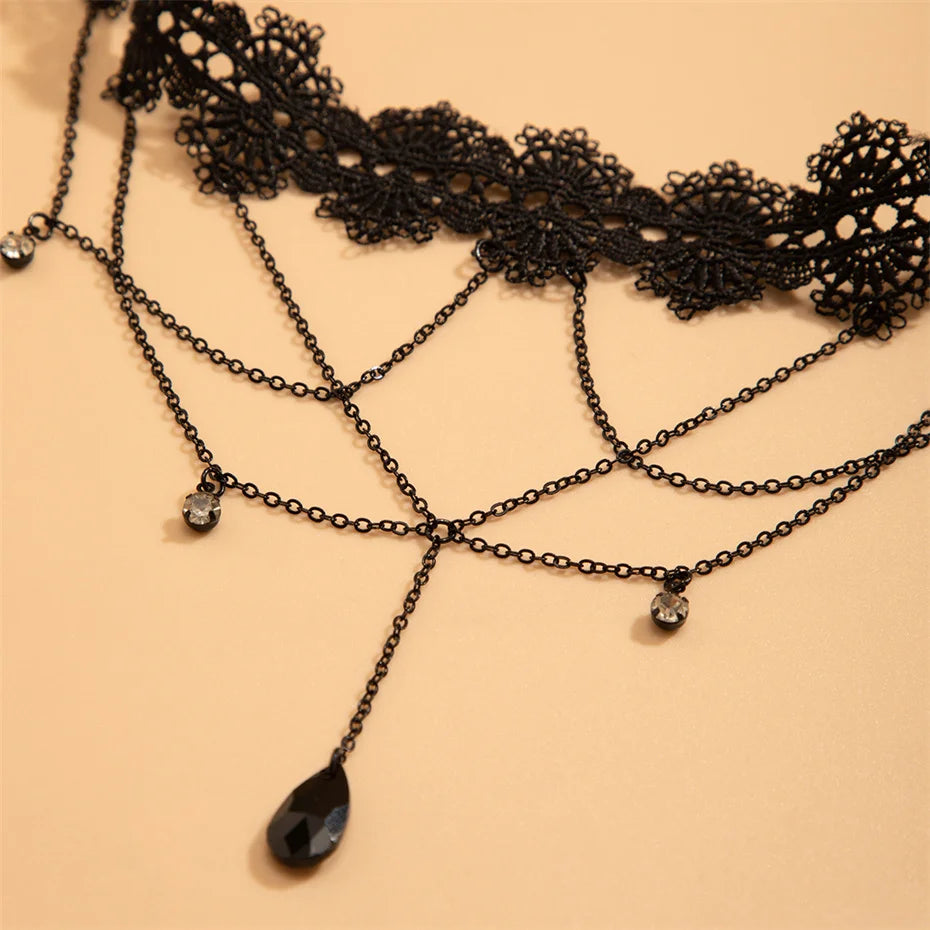 Gothic Prism Chain - Kristall-Beinkette