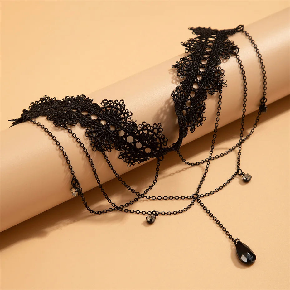 Gothic Prism Chain - Kristall-Beinkette